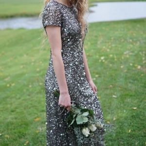 Adrianna Papell Scoop Black Sequin Gown